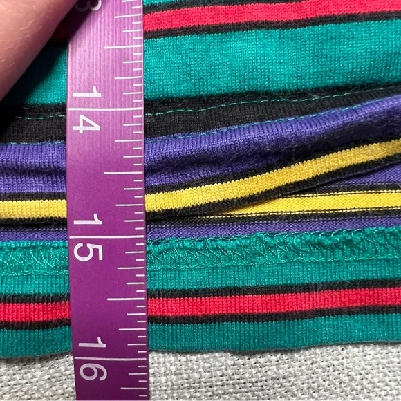 Gymboree Rainbow Tag Vintage 90s Rugby‎ Polo Stripes Teal Long Sleeve Boys - Picture 8 of 10